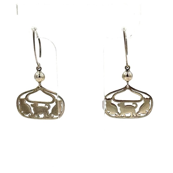 Silpada Sterling Silver Cat & Dog Earrings Retired W2050 - Picture 3 of 8
